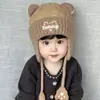Gorro de invierno a prueba de viento para bebés, para niños y niñas, súper lindo, gorro lindo con protección para las orejas, gorro cálido para niños, gorro Lei Feng para bebés