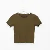 2026 Primavera/Verão Novo Estilo Europeu e Americano Moda Retrô Babados Slim Fit Manga Curta Camiseta Top Feminino