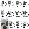 Série de letras pretas transfronteiriça tampa de silicone para poeira de canudo 8/10mm decoração de tampa de poeira de canudo atacado