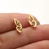 Aretes de Mariposa Transfronterizos, Femeninos Nuevo Estilo Acero Inoxidable Lindo Insecto Pequeño Alas de Ángel Aretes de Mariposa Venta al Por Mayor