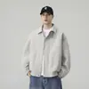 Jaqueta masculina moderna com gola alta, novo estilo primavera/outono, jaqueta de trabalho de corte solto, corta-vento fashion para montanhismo ao ar livre