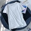 Camiseta de manga corta de algodón y lino transpirable de color caramelo para mujer, estilo coreano holgado de verano, cuello redondo, informal, de media manga