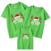 Camiseta de manga corta para padres Año Nuevo 2025 decoración familiar familia de tres o cuatro cabeza de ciervo navideña ropa para evento del Día de Año Nuevo