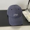 Gorra de Béisbol a Cuadros Fina de Primavera para Mujer Moda Bordado de Letras Casual Versátil Suave Calidad Superior Gorra de Aspecto Delgado