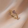 Nuevo Anillo Transfronterizo para Mujer Acero Inoxidable Incrustado con Zirconia Amor Nicho Anillo Versátil Acero Titanio Lujo Ligero Anillo para la Vida
