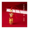 Pingente Balde de Ouro Deus da Fortuna Chaveiro de Carro com Areia Dourada Ornamento Exquisito para Celular Decoração de Pen Drive para Homens e Mulheres