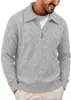 Suéter de punto pullover de media cremallera con cuello, nuevo modelo de comercio exterior de otoño e invierno, transpirable, suave, tejido, ajustado, suéter cálido para hombre