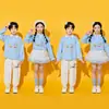 Disfraces de porrista para niños, playeras tipo polo azules, faldas de tutú, ropa de baile, atuendos para ceremonia de inauguración, vestimenta para el día del deporte en la escuela primaria