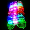 Óculos Luminosos LED Ano Novo Natal Três Luzes Persiana Festa Bar Disco Celebridade da Internet Torcida Pisca Adereços