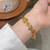 Jin Yan loja de ouro com o mesmo método antigo de areia ouro seda borboleta dança queimando esmalte azul pulseira borboleta pulseira vintage para enviar sua namorada
