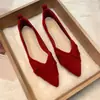 Zapatos Planos Rojos para Mujer con Tacón Blanco y Puntiagudos, Nuevo Estilo de Primavera, Mocasines Versátiles Franceses Bajos, Zapatos de Boda con Suela Suave