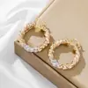 Ventas Directas de Fábrica Simples Europeos y Americanos Transfronterizos Populares Pendientes de Oro de 18K Enroscados Originales Únicos Exagerados Grandes