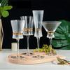 Fabricante Personalizado Óculos de Vinho com Borda Dourada Estilo Nórdico Luxo Leve, Taças de Champanhe, Decantadores, Copos de Água com Cintura Marcada, Copos de Vinho em Estilo Luxo Leve