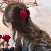 Presilha de Garra para Cabelo com Flor de Tecido para Mulheres, Modelo Novo de Alta Qualidade 2026, Presilha Shark de Alta Qualidade para a Parte de Trás da Cabeça, Acessório de Cabelo