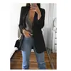 Wish Amazon 2025 Moda Europea y Americana Solapa Cárdigan Delgado Elegante Chaqueta de Traje para Mujer
