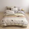 Directo de Fábrica Estilo Nórdico Juego de Cuatro Piezas Estampado 100% Algodón Puro Algodón 40S 13372 Juego de Tres Piezas para Cama de Dormitorio Estudiantil