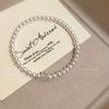 Exquisito Pulsera de Mariposa de Cristal Artificial Perla Plata Rota para Niñas, Pulsera de Moda y Versátil, Joyería de Mano Fresca y de Gama Alta