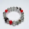 Pulseira Algae Spark de Quartzo Verde Fantasma Natural para Mulheres, Pulseira Versátil de Quartzo Rutilado Verde Granate Atacado