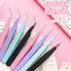 Pinças de Aço Inoxidável Ponta Fina Ponta Curva Conjunto de Pinças para Scrapbooking Artesanato DIY Ferramentas para Miçangas Perler Clipe de Adesivo para Terrário