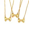 Estilo Japonés y Coreano Ins Nicho de Moda Simple Collar con Lazo Moda Femenina Alto Grado Acero de Titanio Cadena para Clavícula Oro de 18K