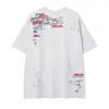 Ropa para Hombre Ins Retro Americano Camiseta Negra de Manga Corta con Hombro Caído, Estampado de Caballo en Racimo y Diseño de Letras, Peso Pesado Holgada Estilo High Street