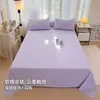 Nueva Sábana de Algodón Lavado Transfronteriza Pieza Única Cuatro Estaciones Color Sólido Engrosada Cubierta de Sábana para Cama Doble Dormitorio Estudiantil Comercio Exterior