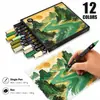 Set de marcadores de doble punta para arte, con diseño estilo chino, adecuado para el dibujo y los garabatos de estudiantes, y permite superponer colores