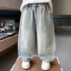 Jeans de otoño para niños, pantalones modernos y elegantes para niños, nuevo modelo 2026, pantalones casuales curvos guapos para primavera y otoño para niños