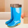 Botas de Lluvia de Caña Alta Forradas de Felpa Suela de Goma Antideslizante para Mujer Botas de Lluvia Cálidas de Invierno Zapatos de Goma de Algodón para Adultos de Media Pantorrilla