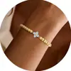 Pulsera de Abalorios Estilo Europeo y Americano de Trébol de Cuatro Hojas con 12 Piedras de Nacimiento, Moderna y Elegante, Pulsera Estilo Retro de Lujo Ligero para Mujer
