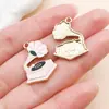 Accesorio de aleación con goteo de aceite, nota musical de guitarra, violín, piano, colgante para collares, llaveros y joyería DIY