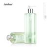 Frasco Transparente Pet de 350ml com Ombro Plano para Sabonete Líquido, Frasco de Shampoo de Luxo para Hotel de 500ml com Bomba de Pressão de 28 Dentes