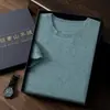 Suéter Masculino Gola Redonda Manga Curta Jacquard Colmeia em Cashmere Malha de Cashmere Camiseta Lã Malha Grossa Manga Meia