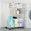 Estante de Almacenamiento para Baño Baño Inodoro Carrito para Inodoro de Pie Múltiples Niveles Lateral de Lavadora Estante de Almacenamiento para Detergente de Lavandería