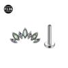 Titanio F136 7 ojos de caballo piedra natural 1.2/1.0 mm de grosor joyería para perforación corporal clavo de oreja clavo de hueso de oreja outlet de fábrica