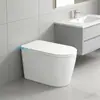 Inodoro Inteligente para Uso Doméstico, Tamaño Grande 70cm, Longitud Extendida, Líquido de Burbujas Controlado por Voz Automático, Antisalpicaduras, Asiento de Inodoro Inteligente Integrado