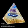 Transfronterizo 6cm Cristal Natural Letra Dorada Adorno Decorativo de Escritorio para el Hogar Pirámide de Resina para Chakra Yoga Meditación