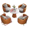 Sofá individual de lujo ligero, sillón de cuero ecológico y duradero, adecuado para salas de estar en casa, tiendas y salones de té de la tarde