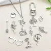 30 Estilos Mistos de Pingentes de Prata de Xizang, Pulseiras, Colares, Charms de Avião de Ferro Prateado Antigo em Liga, Acessórios para Joias DIY Feitos à Mão