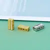 Cierre Magnético Plata de Ley S925 Chapado en Oro de 18 Quilates Cierre de Collar Multihilo para Ensartar Perlas Cierre de Pulsera Cierre Conector Doble Fila