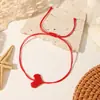 Pulseira de Coração Trançado com Fio Vermelho de Ano Novo 2026 Design de Nicho Ajustável Pulseira de Casal Feita à Mão Mais Vendido na Amazon