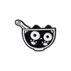Broche Conjunto de Broches de Desenho Animado Combinação Fofa Metal Preto Gatinho Preto Criativo Anime Gato Série Garrafa