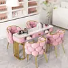 Set de Mesa y Silla para Manicura de Celebridad de Internet Mesa de Maquillaje y Manicura de Mármol Nórdica Individual y Doble Mesa de Manicura Simple