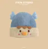 Gorro de Lana Cálido con Bola de Pelo de Dibujos Animados Lindo para Otoño e Invierno para Niños y Niñas Gorro con Protección para Orejas de Bebé para Suéter Infantil Gorro de Punto