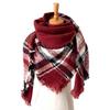 Bufanda Triangular Grande de Cuadros Retro Británica en Stock Transfronteriza, Tacto a Cachemira Sintética, Chal, Bufanda, Pañuelo para la Cabeza, Tres en Uno para Otoño e Invierno