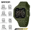 Reloj Multifuncional Sanda Ocio al Aire Libre Estudiante Luminoso Doble Hora Resistente al Agua Cronometraje Cuadrado Reloj Electrónico