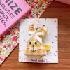 Corea del Sur lindo niños grande tela algodón cuadros enchufe algodón animal de dibujos animados cabeza pato clip corbata de moño aro grande para el pelo