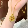 Artículo Popular para Transmisión en Vivo: Colgante de Bola Giratoria de Doble Capa Chapado en Oro Vietnamita, Se Puede Girar, Cadena Versátil para Suéter de Lujo Ligero