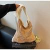 Algodão Crochê Transfronteiriço Flor Quadrada Vazada Borla Estilo Artístico Palha Tecida Bolsa de Ombro Único Bolsa Tote de Axila Feminina