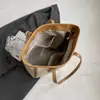 Bolsa Casual de Gran Capacidad Estilo Coreano para Mujer 2023 Nueva Moda Bolso Tote de Color Contrastante Bolso de Hombro Simple para el Trabajo